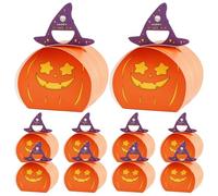 AZIDWERYQ Halween Treat Boxes 10pcs Cartoon Pumpkin Halloween Candy Box Adorable Paper Candy Packaging per Treat Cookies Goodie Box Party Forniture