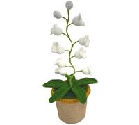 AZIDWERYQ Lily of The Valley Lampade Fiori all'Uncinetto Fiori in Vaso Night Night Light Bordless Lampada Calda per l'home Office, Nessuna Batteria Lily della Valle