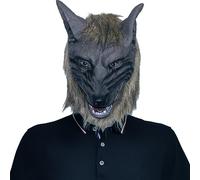 AZIDWERYQ Maschera della testa del Halloween Scary Full Face Werewolf Mask per Halloween e Cosplay COSTUME PARPA HORROR NOTTE Dark Brown 1pc Werewolf