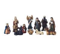 AZIDWERYQ Natività Set 11pcs/set zea realistic natività con Gesù per bambini e animali Ornamenti natalizi in resina Decorazione natalizia tradizionale per la scena