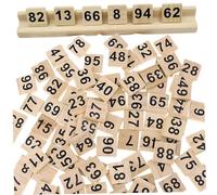 AZIDWERYQ Numeri in Legno, 100 Blocchi numerici 1x1 Pollice Blocco Numeri Nero Stampato Trasparente, educativi Montessori in Legno per Giochi da Tavolo per Bambini, Giochi di ortografia, Gioca