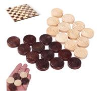 AZIDWERYQ Pezzi di Dama 24 Pezzi in Legno Liscio a Spirale inciso Dama educativi Rotondi Dipinti Backgammon per Bambini Gioco da Tavolo
