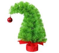AZIDWERYQ Piccolo Albero di Natale 18x10in Albero di Natale Artificiale Pieghevole con Palla Rossa e Supporto Stravagante Accogliente per Il caffè per Ufficio di casa Vacanza Mini