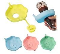 AZIDWERYQ Porta ghiaccioli in Silicone da 4 Pezzi, Porta Cono Gelato Riutilizzabile 2 in 1 Senza gocciolamento con Cannuccia e Tappo Rimovibile, Perfetto per i più Piccoli, ghiaccioli per Bambini