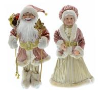 AZIDWERYQ Santa Claus Figure 2pcs 17, 7 Pollici geniali realistici Mr e Mrs Claus Figure di Natale Cine Christmas Babbow Doll Ornament per finestre DOORAZIONI Padre