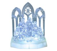 AZIDWERYQ Scene di natività illuminata Decorazioni per interni natalizi set di natività acrilica Figurina scolpita di Gesù per Natale Set e figure da tavolo da tavolo da casa