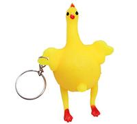 AZIDWERYQ Spremere Il Pollo Giocattolo Gallina ovaiola Giocattolo Bambini ingannevoli Gadget Divertenti Portachiavi Antistress novità Pulcino Portachiavi Ornamenti Parodia Pulcino ingannevole