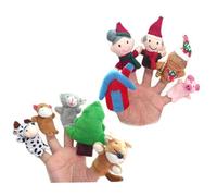 AZIDWERYQ The Fairy Tale Finger Plush Toys Cine Educational Finger Bambole per storie Che raccontano Un Natale Perfetto per Bambini, burattini da 10 Pezzi
