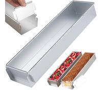 AZIDWERYQ Tortiera Rettangolare 16, 4x3, 9x2, 4 Pollici Teglia per Tiramisù con Piastra Deflettore Rimovibile Torta Rettangolare Antiaderente Stampo per Gelato Facile da Pulire per Cucina