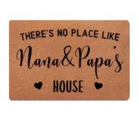 AZIDWERYQ Zerbino 16x24 pollici Non c'è posto come la casa di Nana e Papa' Tappeto d'ingresso Zerbino lavabile assorbente antiscivolo, ideale