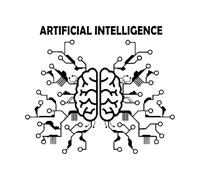 Azienda di tecnologia informatica di reti neurali del cervello e dell'intelligenza artificiale Adesivi con scritte 34x39.8cm Dotato di kit di pellicola di trasferimento Nero
