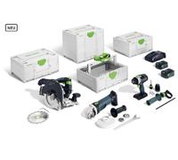 Festool Combo Set 18V per lavorare il legno HKC 55/TPC 18/AGC 18/TB M 137 2x 5Ah