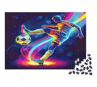 Azione giocatore di calcio Puzzle 1000 Pezzi Regali Per Gli Amanti E Gli Amici Giocatore di calcio Arte di azione dinamica Giochi Educativo Sfida Regalo Intrattenimento Creativo Erwachsene Kinder