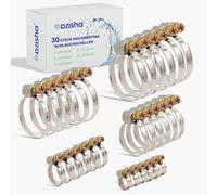 AZISHA Fascette Metalliche Stringitubo 10-70mm - 30 Pezzi Fascette Stringitubo Inox - Regolabile Fascetta Stringitubo - Fascette Metalliche Per Tubi Piscina,Giardino,Gas,Lavatrice,Auto E Acqua