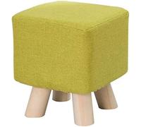 AZJJDP Foot Stool Ottoman Footrest Fabric Foot Stool,Cotton And Linen Fabric,Non-Slip Wear Pad,Eleven Colors To Choose from,Solid Wood Stool(Color:Red Wine) (Null Green)