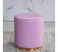 AZJJDP Ottomans Foot Stool Ottomans Foot Stool Leather Footstool Round Foot Stools Vanity Stools Shoe Change Stool Ottomans for The Bedroom Footstools for Living Room, orange-32x35cm (Pur
