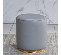 AZJJDP Ottomans Foot Stool Ottomans Foot Stool Leather Footstool Round Foot Stools Vanity Stools Shoe Change Stool Ottomans for The Bedroom Footstools for Living Room, orange-32x35cm (gra