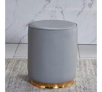 AZJJDP Ottomans Foot Stool Ottomans Foot Stool Leather Footstool Round Foot Stools Vanity Stools Shoe Change Stool Ottomans for The Bedroom Footstools for Living Room, orange-32x35cm (gra