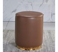 AZJJDP Ottomans Foot Stool Ottomans Foot Stool Leather Footstool Round Foot Stools Vanity Stools Shoe Change Stool Ottomans for The Bedroom Footstools for Living Room, orange-32x35cm (Bro