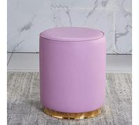 AZJJDP Ottomans Foot Stool Ottomans Foot Stool Leather Footstool Round Foot Stools Vanity Stools Shoe Change Stool Ottomans for The Bedroom Footstools for Living Room, orange-32x35cm (Pur