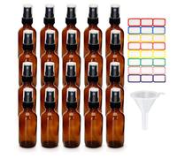 AZKEEGREY 20 bottiglie spray in vetro ambrato da 60 ml, vuote, con nebulizzazione fine, ricaricabili, da viaggio, per liquidi, profumi, cosmetici spray