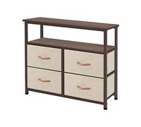 AZL1 Life Concept Cassettiera portaoggetti con ripiani per camera da letto, soggiorno, corridoio, armadio organizer con robusta struttura in acciaio, ripiano in legno, cassetti in tessuto rimovibili