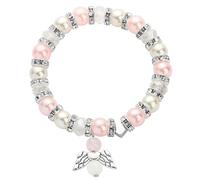 Azlanway Braccialetto con angelo custode per ragazze, elastico con ciondolo a forma di angelo, biglietto e scatola regalo, regalo portafortuna, regalo per Natale, compleanno e calendario dell'Avvento