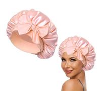 Azlanway Cuffia in seta per dormire capelli lunghi, Bonnet seta, cappello regolabile in raso con banda larga, berretto da notte morbido e traspirante per una protezione ottimale dei capelli e un