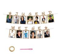 Azlanway Fotogirland Jugendweihe Neutro - Decorazione da parete con 13 biglietti di carta kraft per foto da 1 a 13 anni - Decorazione per la festa della gioventù per ragazzi e ragazze, con filo di