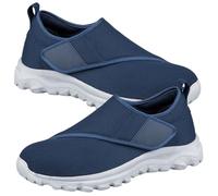 AZMAHT Ciabatte Uomo Chiuse Pantofola Diabetici Estivi sanitarie comode Scarpe con Strappo Suola Antiscivolo Slip on Pianta Larga Sneaker Casual Ortopediche per Piedi Gonfi da Camminata,Blu,45 EU