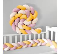 AZMAHT Cuscino Nodo Paracolpi Letto Paracolpi per Lettino Protezione Laterale Bordo Cuscino per Bambini Intrecciato Paracolpi Sponda Sponde Anticaduta,R9,150CM