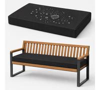 AZMAHT Cuscino per Panca, Schiuma 50D Alta Densità, Idrorepellente Antiscivolo Lavabile, Ideale Come Cuscini da Esterno O Cuscini per Sedie da Esterno, Veranda, 2-3 Posti,Nero,130x35x5cm