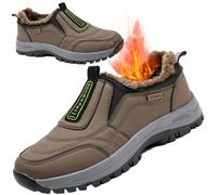 AZMAHT Mocassini Invernali Caldo Peluche Scarpe Basculanti Senza Lacci Sneakers Comode Dimagranti Camminata Scarpe Slip On per Fitness Passeggiata,Marrone,44/270mm