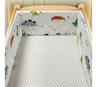 AZMAHT Paracolpi Lettino Neonato Antisoffoco Antisoffoco Protezione Sicura e Morbida per Il Sonno del Tuo Fodera per testiera del Lettino,W7,150 * 30CM