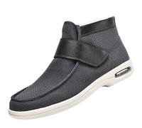 AZMAHT Scarpe Diabetici Uomo Scarpe Ortopediche Pantofole Leggere con Strappo Scarpe Uomo Pianta Larga per Persone anziane, diabetiche o con l'Alluce valgo,Grigio,42 EU