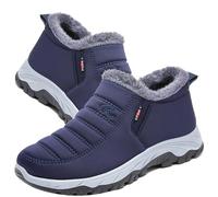 AZMAHT Scarpe Ortopediche Stivali Inverno Caldo Neve Stivaletti Imbottiti di Unisex Impermeabile Appartamenti Stivaletti Antiscivolo Casual Camminate All'aperto,Men's Blue,39/245mm