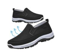 AZMAHT Scarpe Uomo Senza Lacci Scarpe da casa Uomo Ciabatte Ortopediche Uomo Scarpe comode per Camminare Scarpe sanitarie Sneakers da Passeggio Traspiranti in Rete per Anziani,Nero,49/295mm