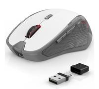 Azmall Mouse ergonomico senza fili per computer portatile/PC/MacBook/iPad, 2,4 GHz e Bluetooth Ufficio Muto mouse wireless 1600 DPI (Mouse wireless silenzioso, Bianco)