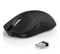 Azmall Mouse ergonomico senza fili per computer portatile/PC/MacBook/iPad, 2,4 GHz e Bluetooth Ufficio Muto mouse wireless 1600 DPI (Mouse ergonomico wireless, Nero)