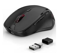 Azmall Mouse ergonomico senza fili per computer portatile/PC/MacBook/iPad, 2,4 GHz e Bluetooth Ufficio Mouse wireless silenzioso, 1600 DPI ottico per mancini e destrimani (mouse wireless silenzioso