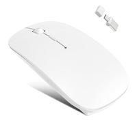 Azmall Mouse Wireless Bluetooth 5.2/3.0 + 2.4G USB-A/C - Ricaricabile USB-C, Click Silenzioso, 3 DPI (800/1200/1600), Jiggler Integrato - per iPad, MacBook, Laptop e PC Windows