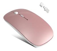 Azmall Mouse Wireless Bluetooth 5.2/3.0 + 2.4G USB-A/C - Ricaricabile USB-C, Click Silenzioso, 3 DPI (800/1200/1600), Jiggler Integrato - per iPad, MacBook, Laptop e PC Windows