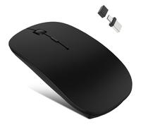 Azmall Mouse Wireless Bluetooth 5.2/3.0 + 2.4G USB-A/C - Ricaricabile USB-C, Click Silenzioso, 3 DPI (800/1200/1600), Jiggler Integrato - per iPad, MacBook, Laptop e PC Windows