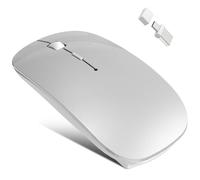 Azmall Mouse Wireless Bluetooth 5.2/3.0 + 2.4G USB-A/C - Ricaricabile USB-C, Click Silenzioso, 3 DPI (800/1200/1600), Jiggler Integrato - per iPad, MacBook, Laptop e PC Windows