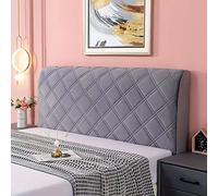 AZMANI Copri Testiera Letto Matrimoniale Imbottita Copertura, Elastica Copritestata Letto Velluto Fodera Protezione Anti-Collisione Cuscino (Color : Dark Gray, Size : 120x70cm)