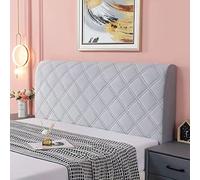 AZMANI Copri Testiera Letto Matrimoniale Imbottita Copertura, Elastica Copritestata Letto Velluto Fodera Protezione Anti-Collisione Cuscino (Color : Light Gray, Size : 200x70cm)