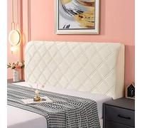 AZMANI Copri Testiera Letto Matrimoniale Imbottita Copertura, Elastica Copritestata Letto Velluto Fodera Protezione Anti-Collisione Cuscino (Color : Beige, Size : 190x70cm)