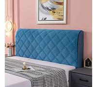 AZMANI Copri Testiera Letto Matrimoniale Imbottita Copertura, Elastica Copritestata Letto Velluto Fodera Protezione Anti-Collisione Cuscino (Color : Blue, Size : 210x70cm)
