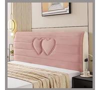 AZMANI Matrim per Testiera per Matrimoniale/Singolo Premium Elastica Copritestata Letto Velluto Fodera Protezione Anti-Collisione Cuscino(Pink,180x60cm)
