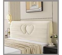 AZMANI Matrim per Testiera per Matrimoniale/Singolo Premium Elastica Copritestata Letto Velluto Fodera Protezione Anti-Collisione Cuscino(Beige,180x60cm)